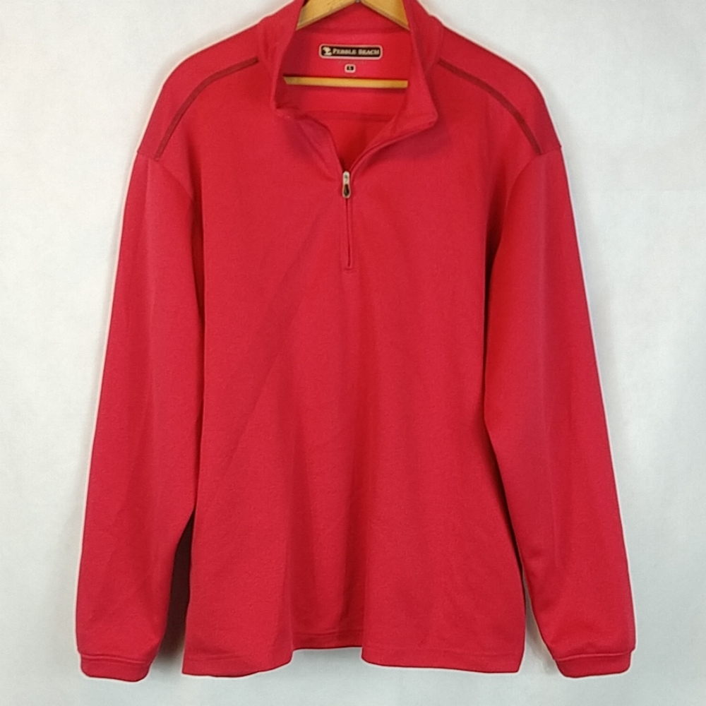 Men's large Pebble Beach performance red pullover